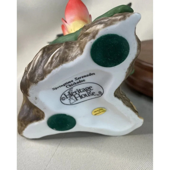 Springtime Serenades Chickadee Bird Heritage House With‎ Music Box Stand Works - Picture 5 of 6